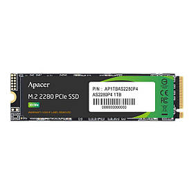 Накопичувач SSD M.2 Apacer AS2280P4 256GB 2280 PCIe 3.0x4 NVMe 3D TLC Read/Write: 2100/1300 MB/sec Bulk ly