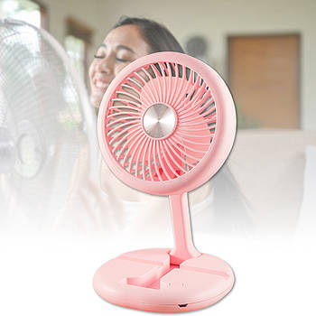 Складний настільний вентилятор на акумуляторі 400 мАг W1646 Рожевий