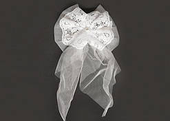 Гарний білий бант-гумка для волосся