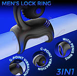 Віброкільце для продовження сексу, Ерекційне кільце з вібрацією для клітора, Силіконове кільце для пеніса, Інт, фото 10