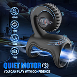 Віброкільце для продовження сексу, Ерекційне кільце з вібрацією для клітора, Силіконове кільце для пеніса, Інт, фото 9