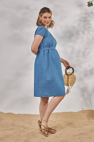 Блакитна джинсова сукня для вагітних та годуючих M