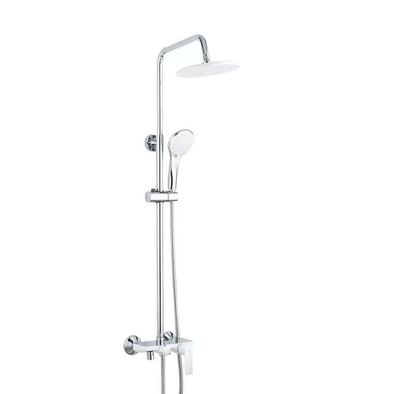 Душева система Frap F2431, поворотний вилив, лійка, білий/хром, фото 1