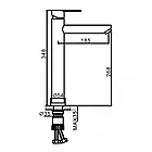 F10801-2 умивальник високий одноваж з нерж.сталі гайка Ø35 {10/1}, фото 7