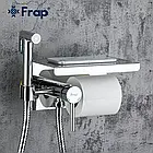Гігієнічний душ Frap F7516 з паперотримачем та поличкою, хром, фото 2