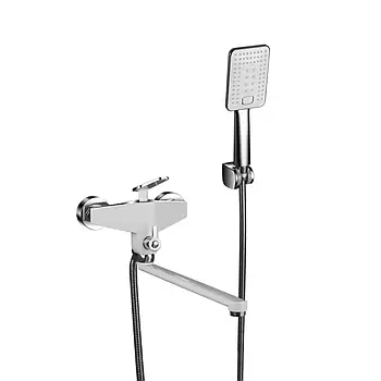 Змішувач для ванни Frap H58 F2258 білий хром із довгим виливом і душем на 3 режими