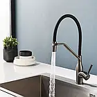 Змішувач для кухні F4497-9 матовий графіт (Gungrey-збройова сталь) з гнучким знімним виливом, фото 2