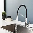 Змішувач для кухні одноважільний F4497 хром із гнучким знімним виливом кріплення гайка, фото 2