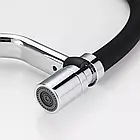 Змішувач для кухні одноважільний F4497 хром із гнучким знімним виливом кріплення гайка, фото 4