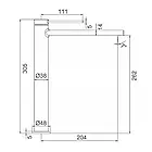 F1067-62 умивальник вис. одноваж. литий вилив лат. корпус гайка Ø25 (чорний)** {10}, фото 5