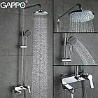 Душова система GAPPO G2402, вилив - перемикач на лійку, хром, фото 2