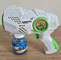 Пістолет автоматичний з мильними бульбашками зелений з підсвічуванням та мильним розчином 16*15,5*6 см (YH358-1), фото 2