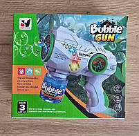 Пістолет автоматичний з мильними бульбашками зелений з підсвічуванням та мильним розчином 16*15,5*6 см (YH358-1), фото 6