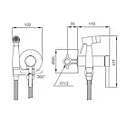 G7206-6 душ гігієн. вбуд. одноваж. лат. Ø35 (чорний) {8/1}, фото 5
