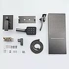 Душова система прихованого монтажу з тропічним душем GAPPO G7107-79 колір матовий графіт (збройова сталь), фото 2