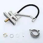 G4098-5 кухня одноваг. вис. вилив + ВОДОСПАД латунь гайка карт.90 Ø35 (сатин) 35484стал48/1ultren, фото 6