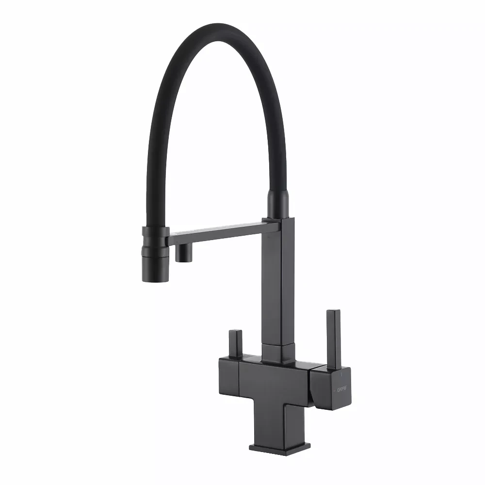 G4395-56 кухня під осмос одноваж. вис. силікон. вилив лат. шпилька карт.90° Ø35 (чорний) {8/1}, фото 1