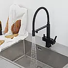 G4395-56 кухня під осмос одноваж. вис. силікон. вилив лат. шпилька карт.90° Ø35 (чорний) {8/1}, фото 2