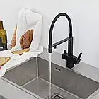 G4395-56 кухня під осмос одноваж. вис. силікон. вилив лат. шпилька карт.90° Ø35 (чорний) {8/1}, фото 3