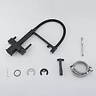 G4395-56 кухня під осмос одноваж. вис. силікон. вилив лат. шпилька карт.90° Ø35 (чорний) {8/1}, фото 5