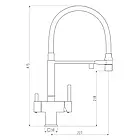 G4395-56 кухня під осмос одноваж. вис. силікон. вилив лат. шпилька карт.90° Ø35 (чорний) {8/1}, фото 6