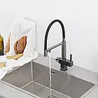 G4395-59 кухня під осмос одноваж. вис. силікон. вилив лат. шпилька карт.90° Ø35 (gungrey) {8/1}, фото 4