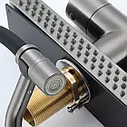 Змішувач для кухні Gappo G4098-9 з водоспадом і гнучким виливом колір графіт збройова сталь матовий, фото 5