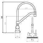 Змішувач для кухні Gappo G4098-9 з водоспадом і гнучким виливом колір графіт збройова сталь матовий, фото 7