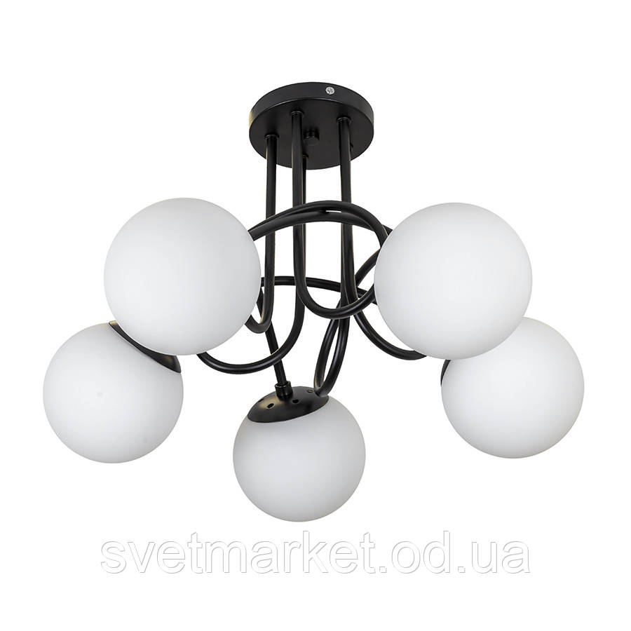 Люстра з плафонами 7529910-5 BK+WH, фото 1