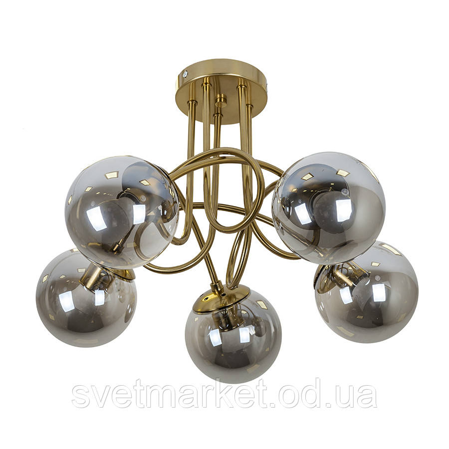 Сучасна люстра 7529910-5 BRZ+BK, фото 1