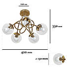 Бронзова стельова люстра 7529910-5 BRZ+CL, фото 2