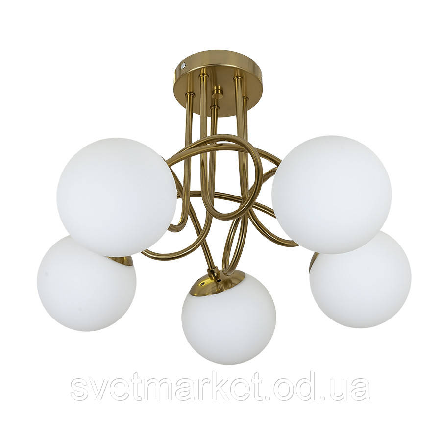 Люстра у стилі модерн для спальні 7529910-5 BRZ+WH, фото 1