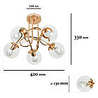Стельова люстра в золотому кольорі 7529910-5 GOLD+CL, фото 2