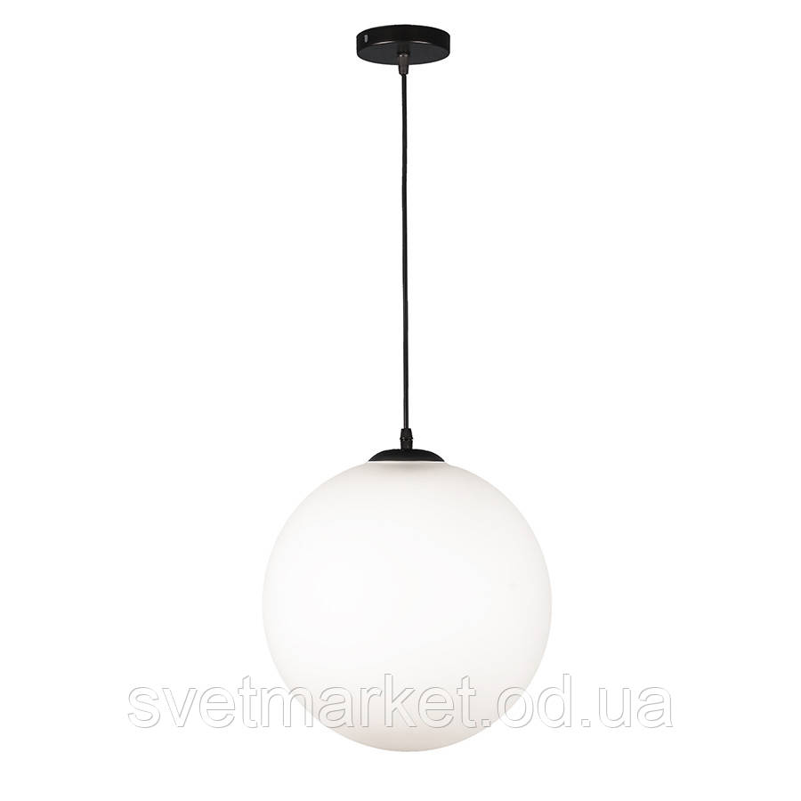 Підвісний світильник з великою кулею 756glass300F-1 BK+WH, фото 1