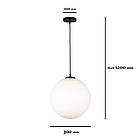 Підвісний світильник з великою кулею 756glass300F-1 BK+WH, фото 2