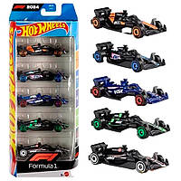 Набір автомобілів Hot Wheels Basic F1 Racing 5 шт JGF58