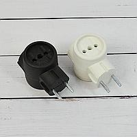 Трійник електричний прямий без заземлення "Lemira" PB10, литий корпус, 10 А,  2,5 Kwt, 220 - 250 V. ГОСТ