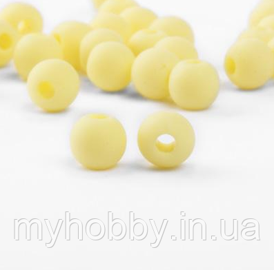 Намистини матові жовті 8мм (+-50шт)