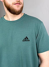 Чоловіча футболка Adidas спортивна футболка Адідас зелена, фото 4