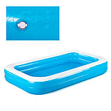 Надувний басейн для дітей Bestway 54009 ( бествей ) 305 х 183 х 56 см, прямокутний блакитний з білим, фото 3