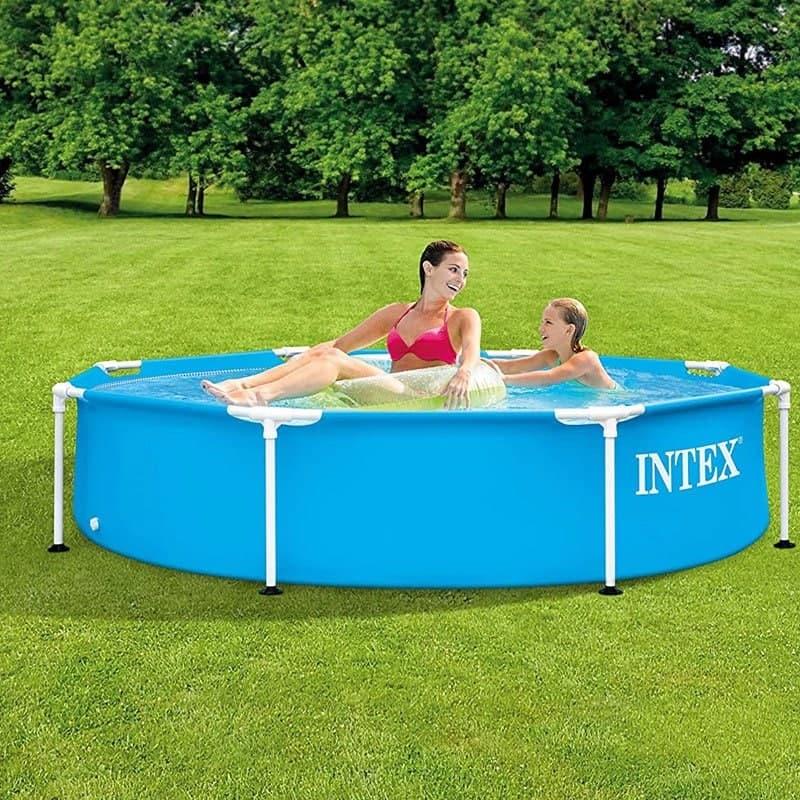 Круглий каркасний басейн Intex 28205 (Інтекс) 244 х 51 см об'єм 1825 л для дорослих та дітей