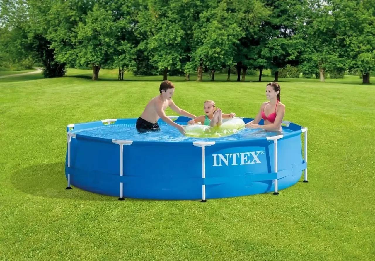 Круглий каркасний басейн Intex 28200 (Інтекс) 305 х 76 см, об'єм 4485 л для дорослих та дітей