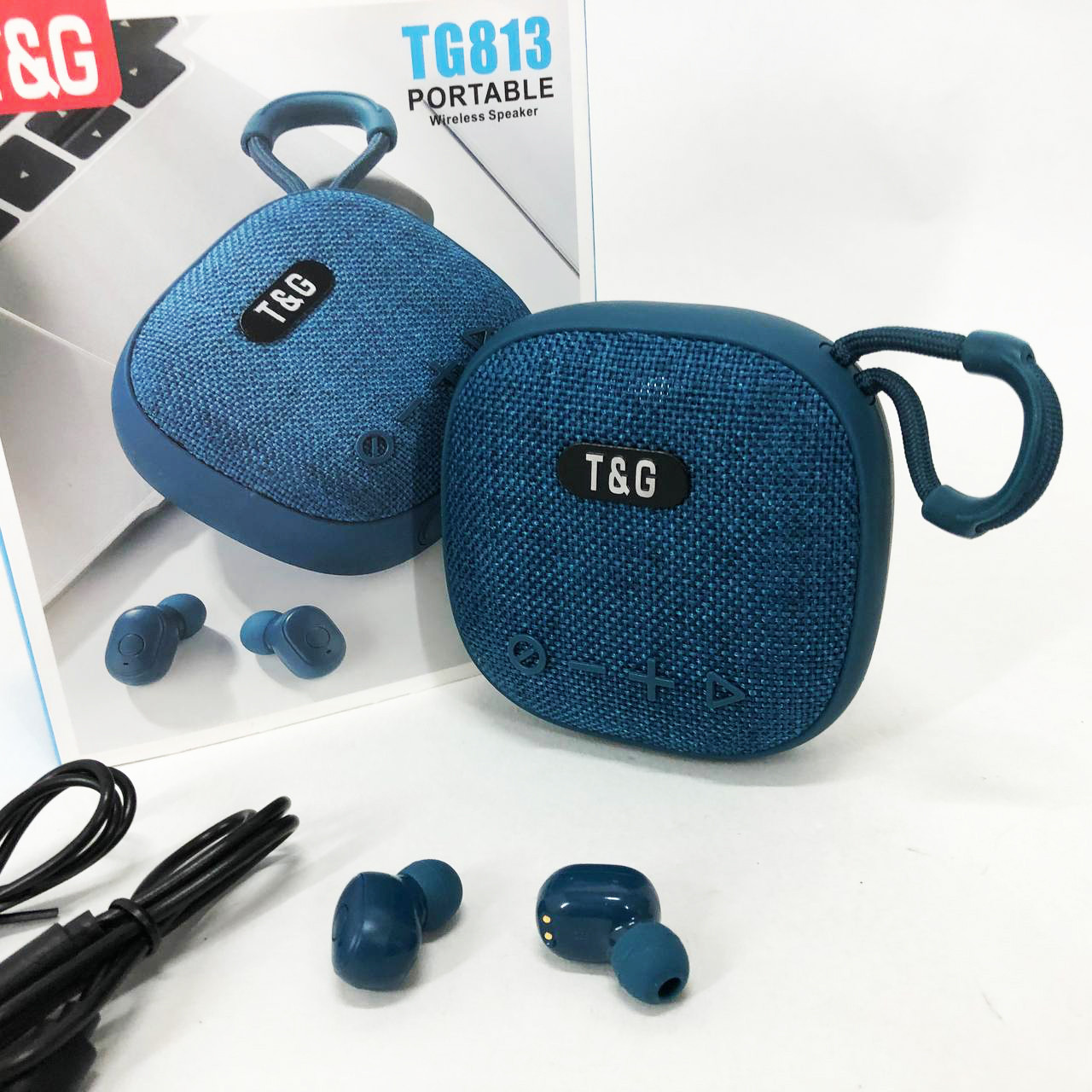 Колонка-Bluetooth із навушниками TG813. WY-320 Колір: синій