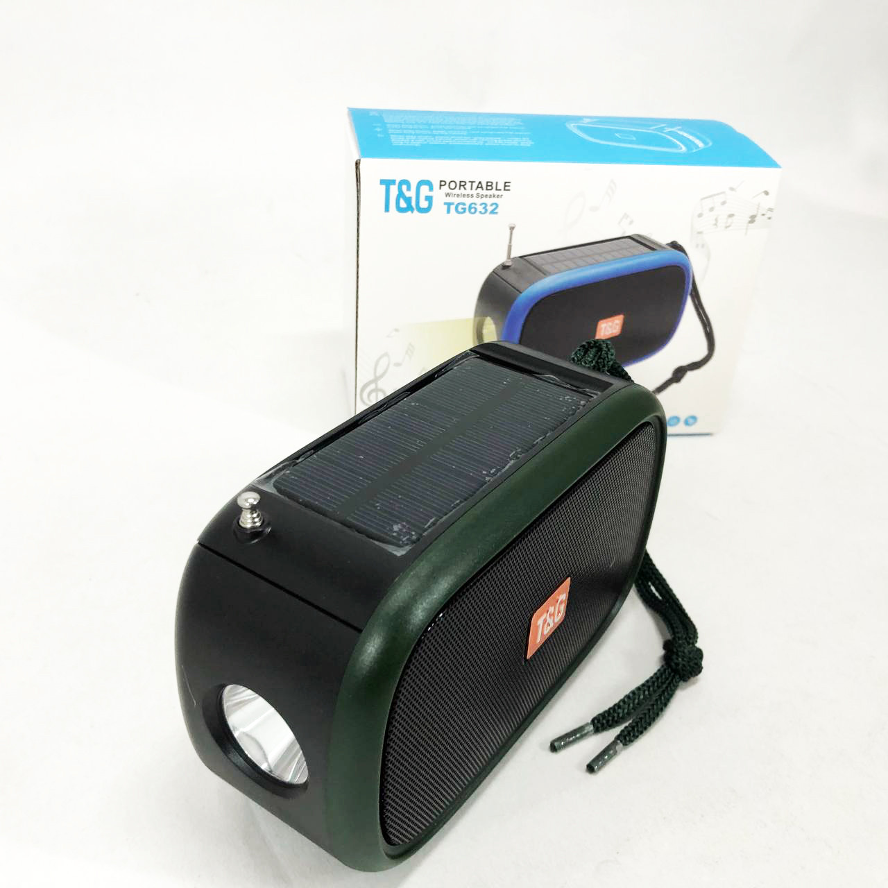 Bluetooth-колонка TG632 з радіо, ліхтарем, сонячною батареєю та гучномовцем. XG-423 Колір: зелений