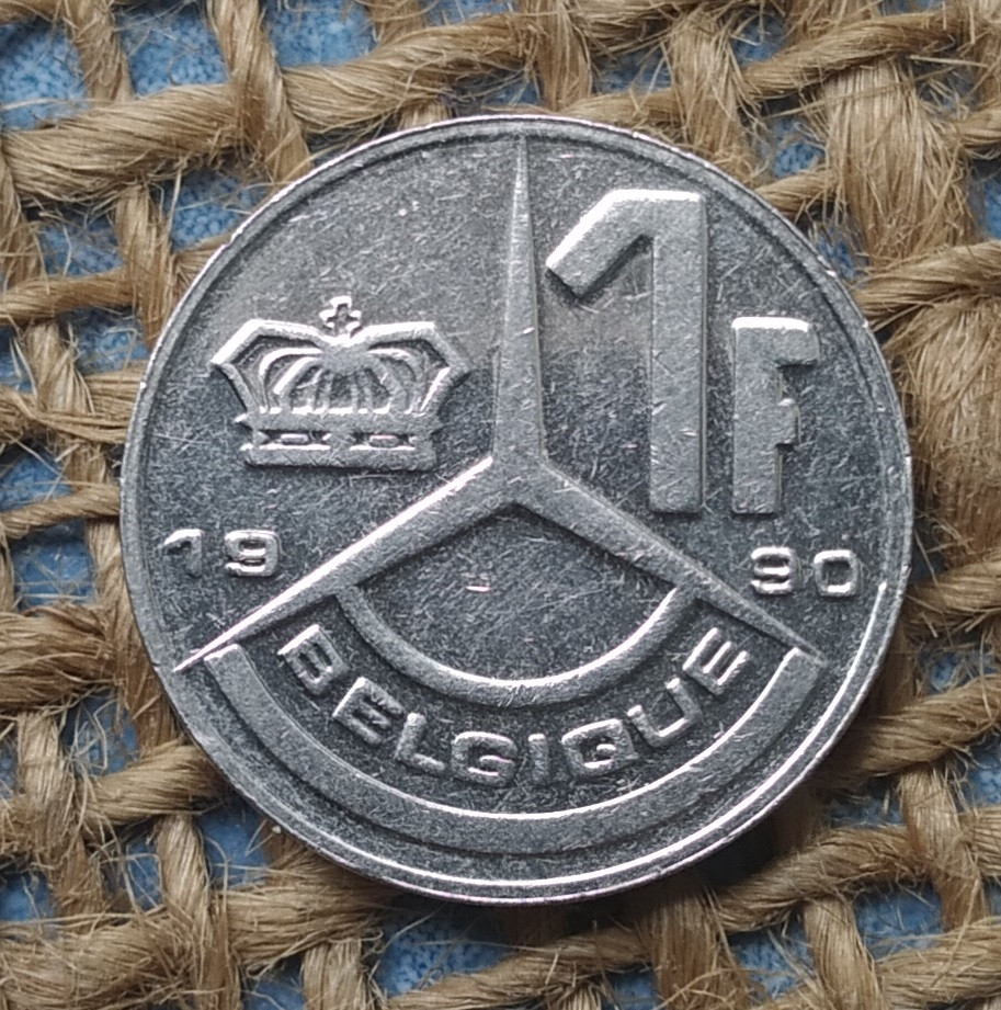 1 франк 1990 року. Бельгiя