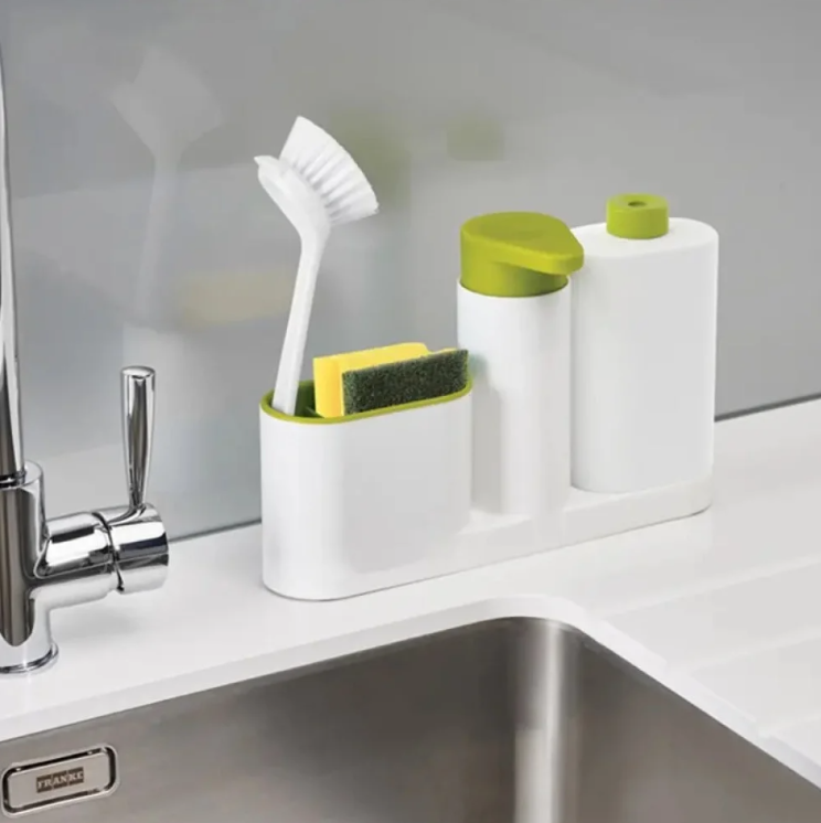 Дозатор для мила Диспенсер мийного засобу на мийку 3 в 1 SV227, фото 1