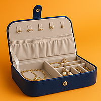 Шкатулка для прикрас дорожня органайзер компактна шкатулка для зберігання кілець, сережок, ланцюжків чохол для біжутерії