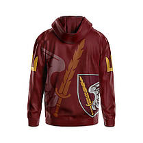Худі чоловіче з принтом «79-та окрема десантно-штурмова бригада. Крила честі» бордовий, фото 2