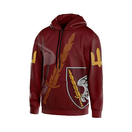 Худі чоловіче з принтом «79-та окрема десантно-штурмова бригада. Крила честі» бордовий, фото 1