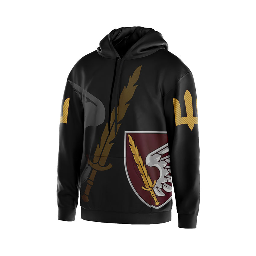 Худі чоловіче з принтом «79-та окрема десантно-штурмова бригада. Крила честі» чорний